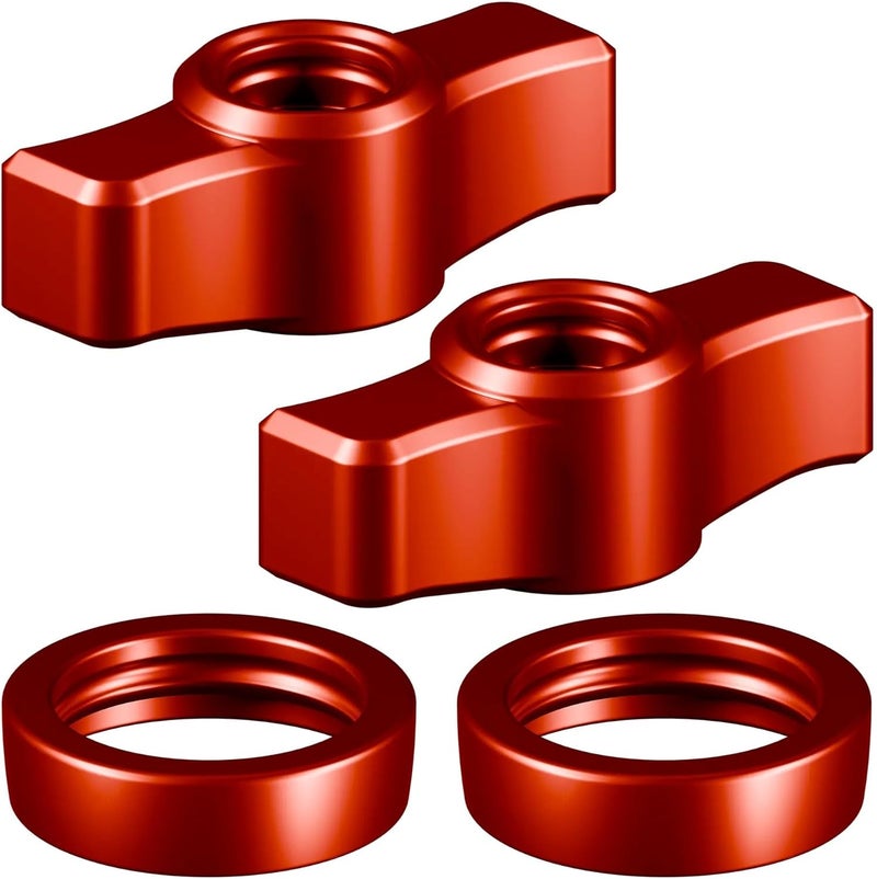 tackform DURALOCK Billet Aluminum Anodized Knob and Ring Accent Kit - ONLY Compatible DuraLock 20 Series Arms | 2 Knobs & 2 Rings Included | Red - Image 1